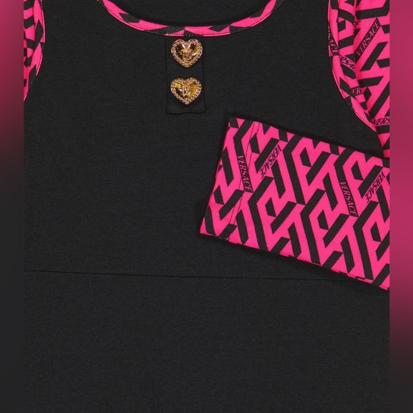 VERSACE Teen Greca printed cotton dress with Medusa buttons RARE (AUTHENTIC) - Picture 2 of 10